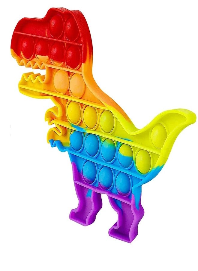 VGRASSP Pop It Fidget Sensory Toys, Stress Relief Silicone Pressure Relieving, Squeeze Novelty Gifts for Kids Children Adults - Color As Per Stock (Dinosaur) - Image 1